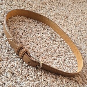 Tan Leather Belt with Buckle, 32, euc